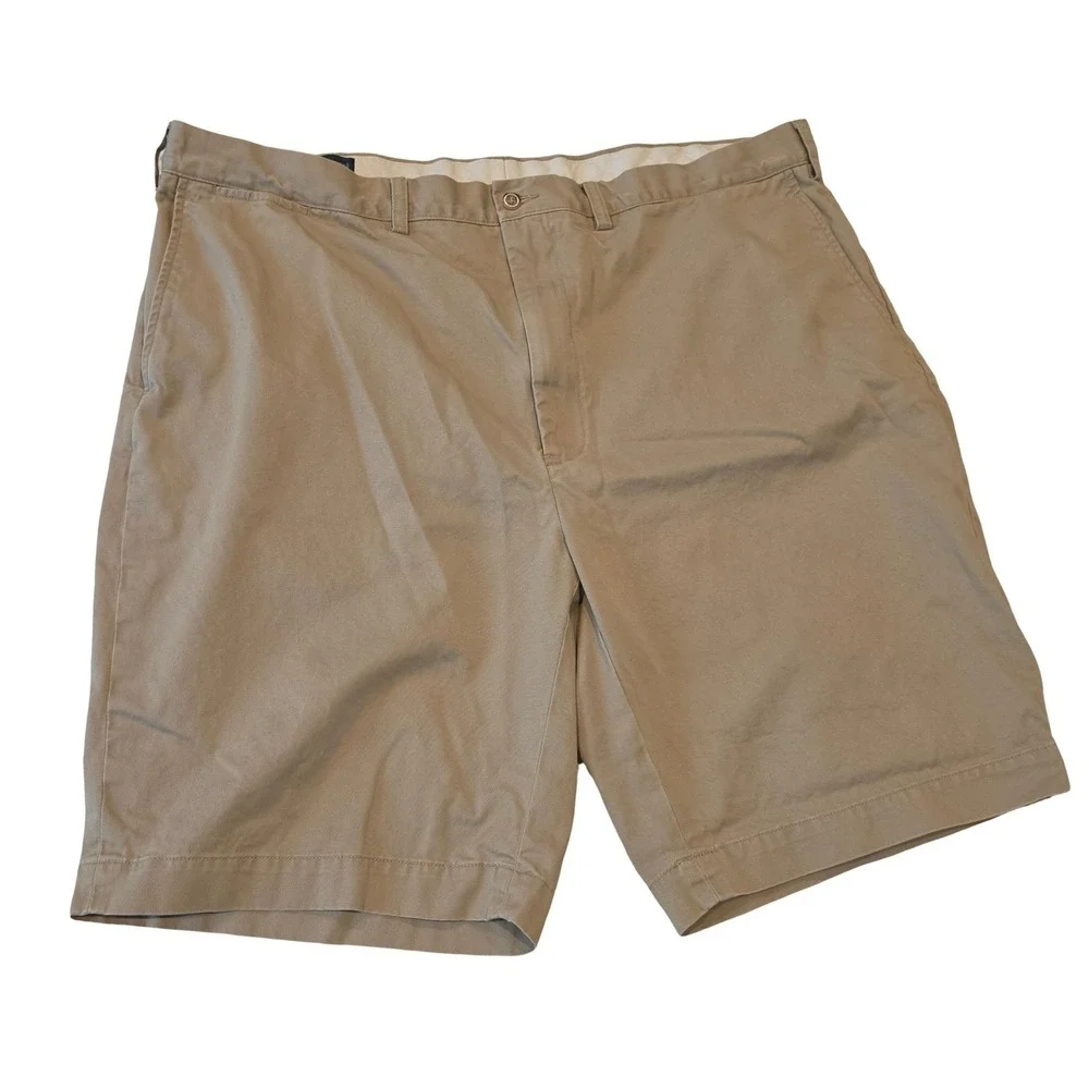 VTG Polo Ralph Lauren Mens Chino Shorts Tan Khaki Classic Fit 44T INK SPOTS